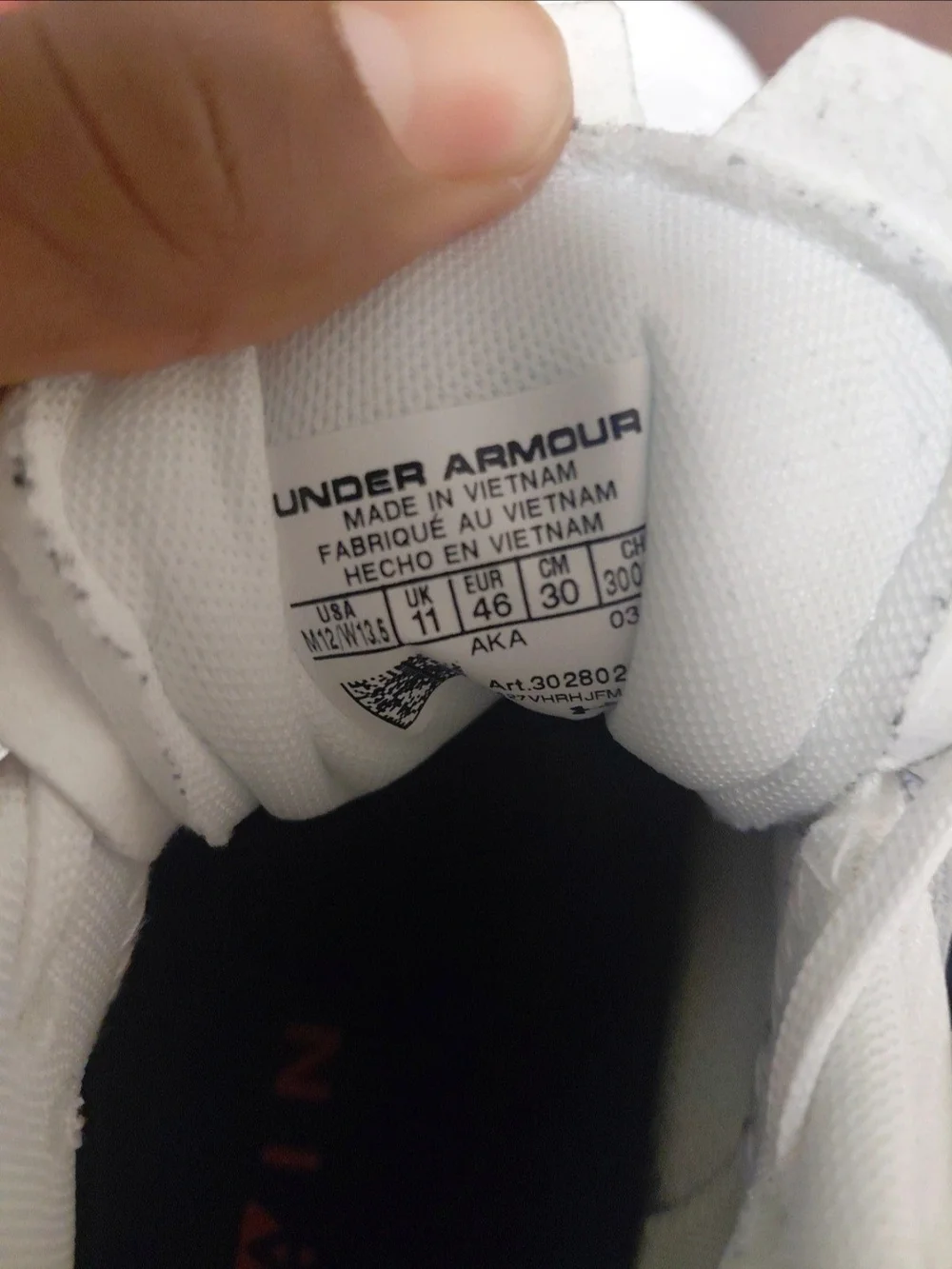 Under Armour White and Orange Kids Training Sneakers